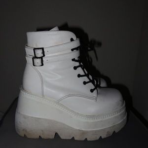White Demonia Platform Shoes